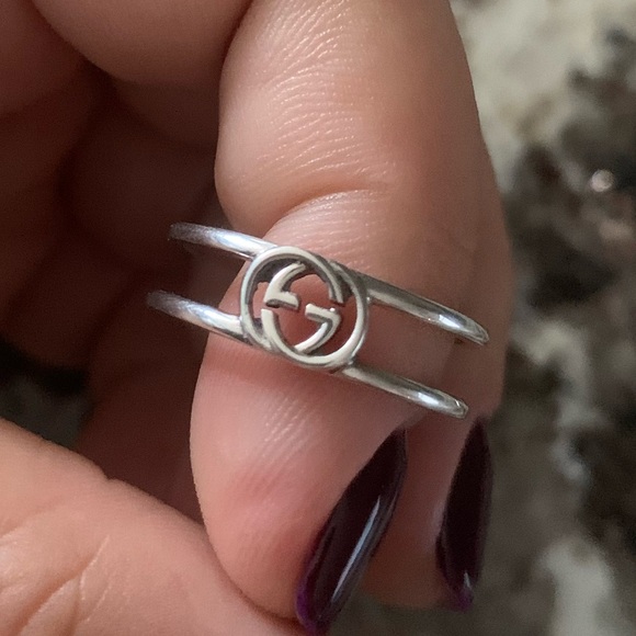 GUCCI Interlocking GG Ring, Sterling Silver 925, IT Size 17, USA Size Approx. 8 - Picture 10 of 10